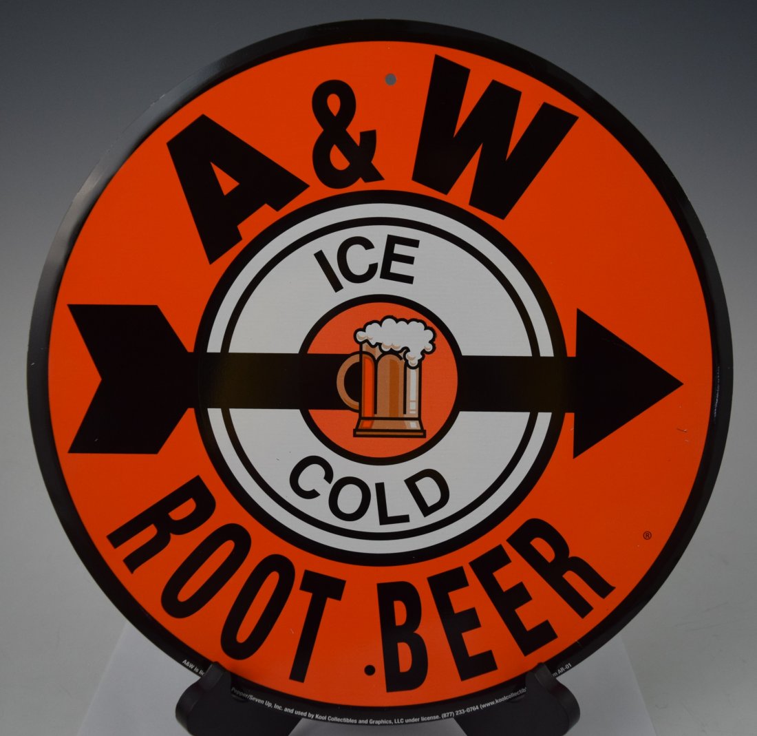 A&W Ice Cold Root Beer Sign: A&W Ice Cold Root Beer Sign 12"
