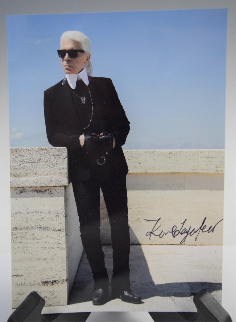 Karl Lagerfeld Photograph: KARL LAGERFELD (GERMAN) Photograph in color of Karl Lagerfeld