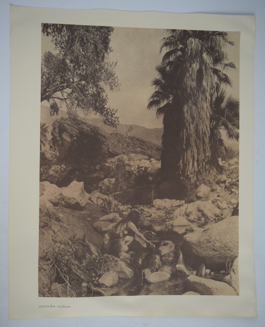 Edward Curtis, Sepia (Andres Canon): EDWARD CURTIS (AMERICAN) Andres Canon Vintage Sepia book plate, print on paper 14" x 17"