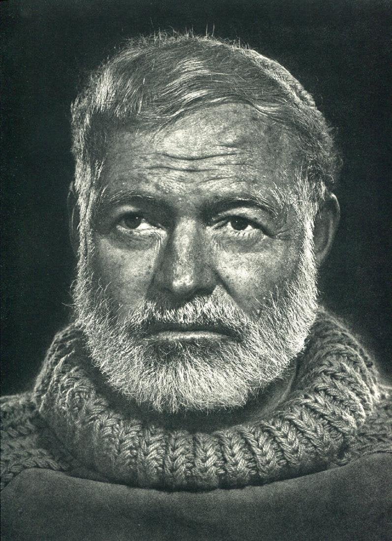 Yousuf Karsh - Ernest Hemingway: YOUSUF KARSH (1908-2002) Ernest Hemingway Sheet-fed Gravure, c. 1950's-1960's Printed in Switzerland 12" x 9"