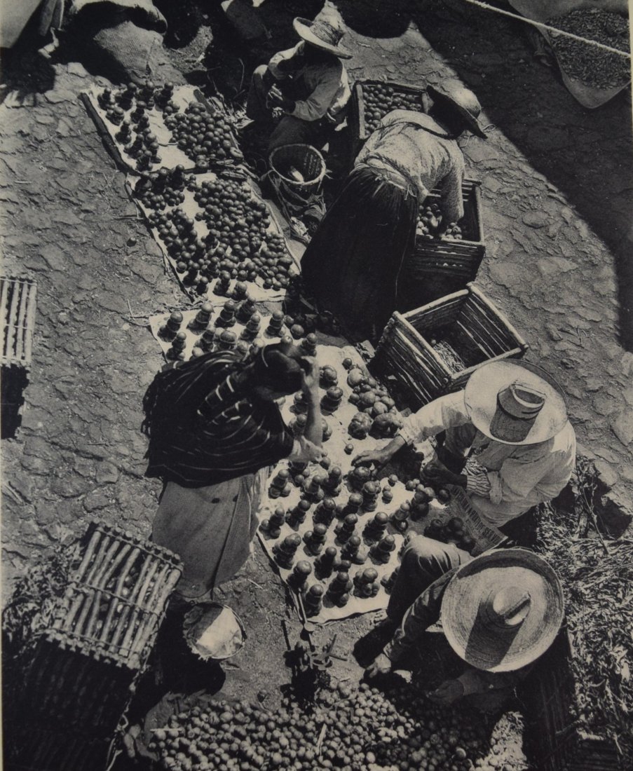 Anton Bruehl, Collotype (Street Market in Mexico): ANTON BRUEHL (1900-1982) Mexico, Street Market Collotype on paper Printed in the first half of the 20th c. 9 1/4" x 7 1/4"