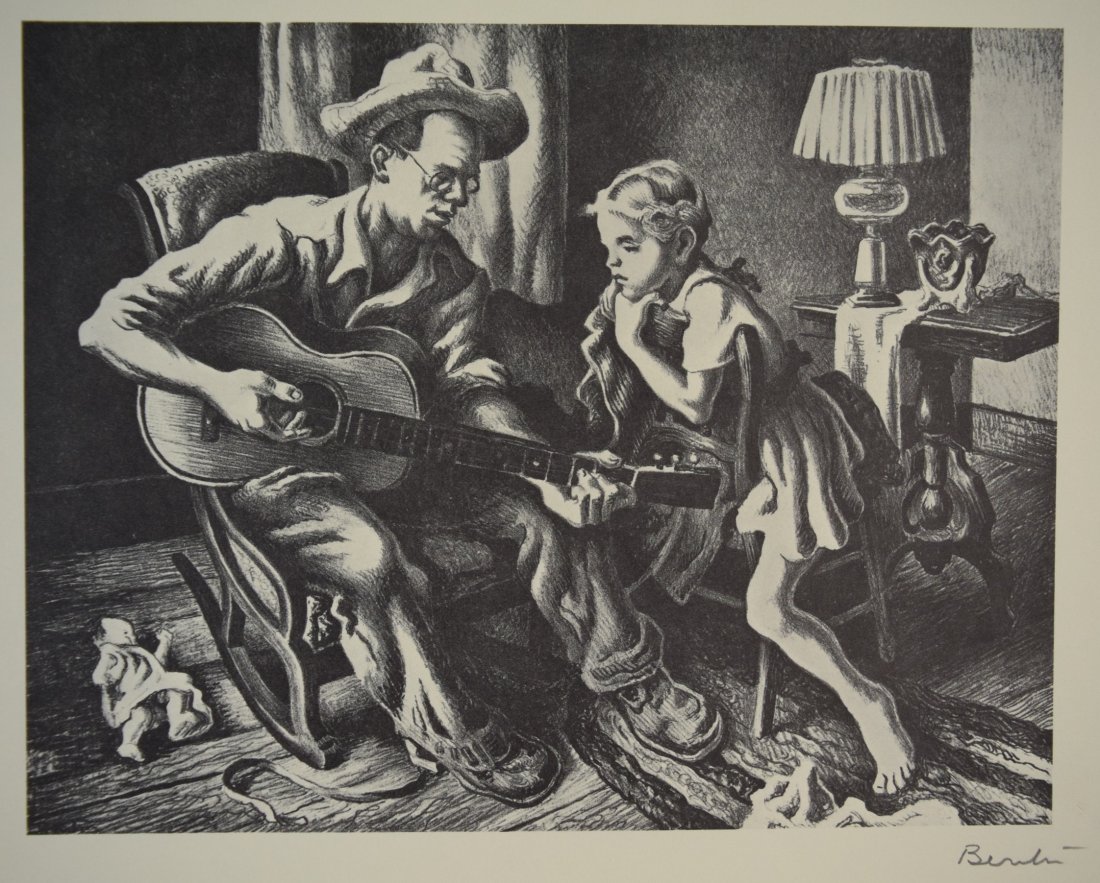 Thomas Hart Benton - The Music Lesson (Pencil Signed) (1 of 1)