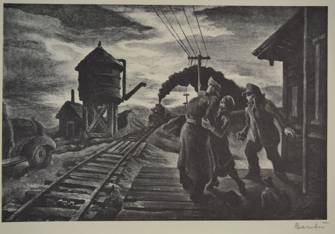 Thomas Hart Benton - Morning Train (Pencil Signed) (1 of 2)