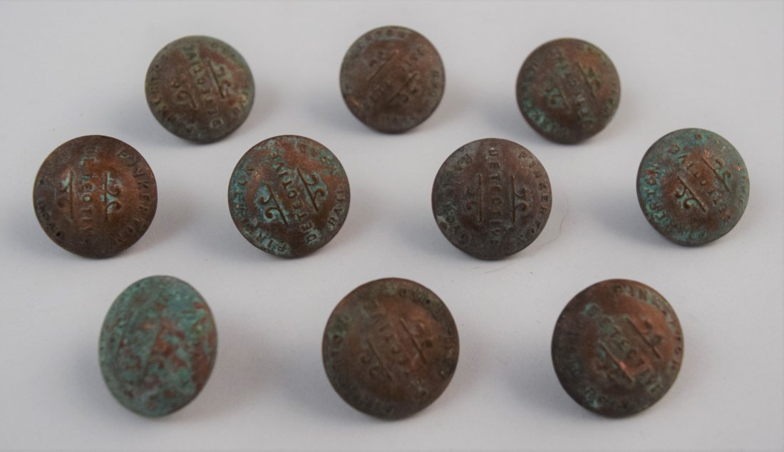 Tiffany & Co. Pinkerton Railroad Buttons (Lot of 10) (1 of 3)