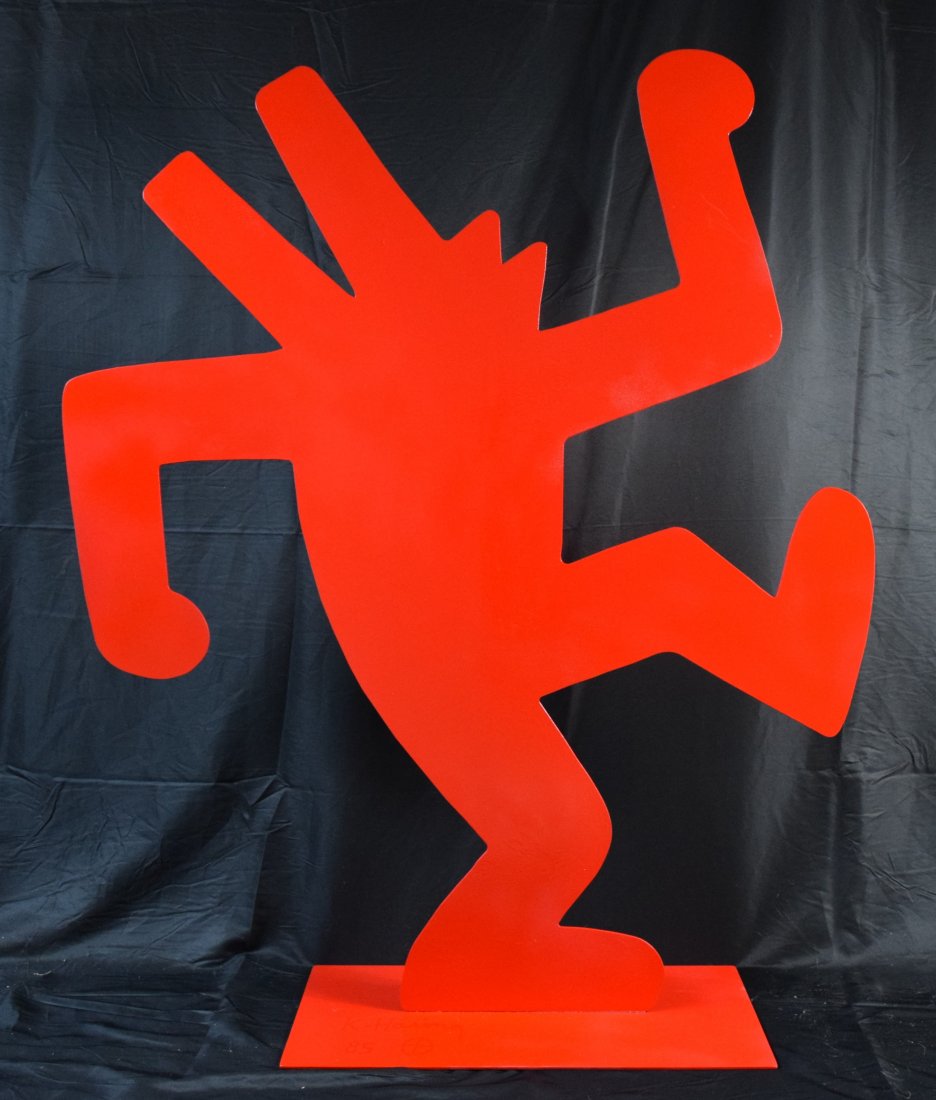 Large Keith Haring Enamel Steel Dog Sculpture (After) (1 of 5)