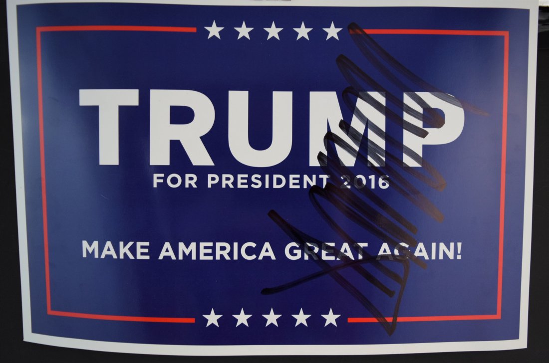 Donald Trump President Signed Campaign Poster (1 of 2)