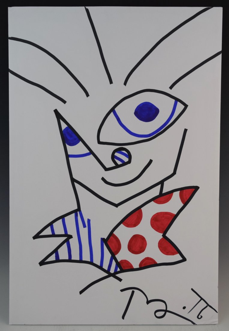 Romero Britto - Untitled (Marker on Board) (1 of 2)
