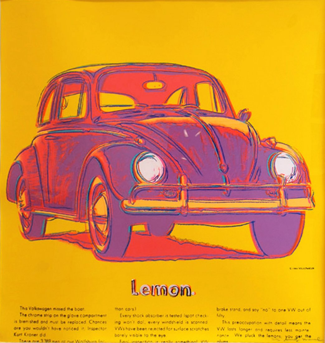 After Andy Warhol, Volkswagen Lemon Print (Wove Paper) (1 of 1)