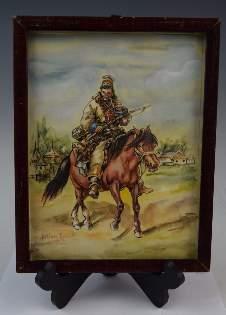 Juliusz Kossak - Watercolor (Man on Horseback) (1 of 3)