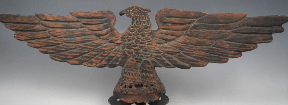 Vintage Native American Carved Wood Eagle Sign (1 of 3)