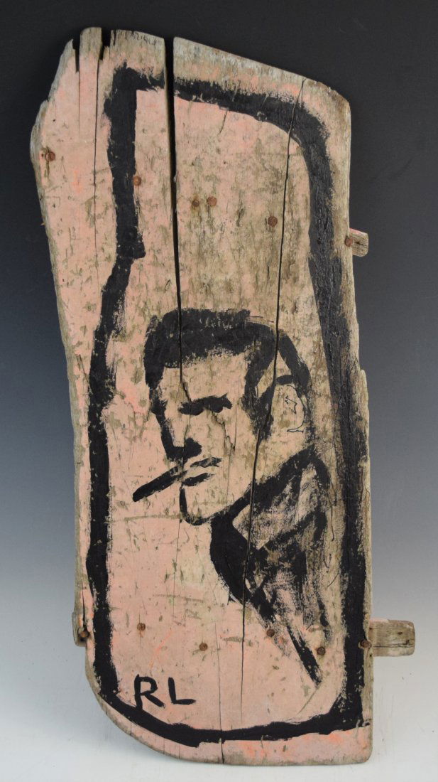 Unknown Artist - Face (Painted Wood Panel) (1 of 4)