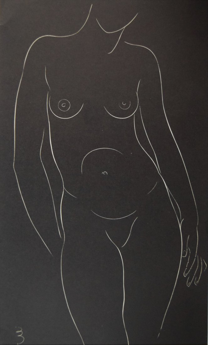 Eric Gill - Nude (Engraving): ERIC GILL (1882-1940) Nude Engraving on paper, 1938 8 3/4" x 5 1/2" Printed in London Signed in the plate