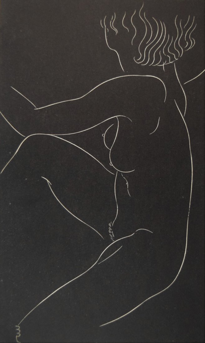 Eric Gill - Nude (Engraving): ERIC GILL (1882-1940) Nude Engraving on paper, 1938 8 3/4" x 5 1/2" Printed in London Signed in the plate