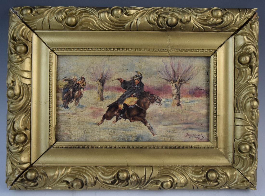 Jerzy Kossak - Oil on Canvas (Men on Horses) (1 of 3)