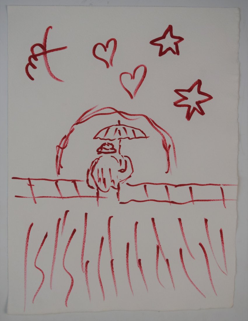 Peter Max - Umbrella Man (Marker Drawing) (1 of 2)