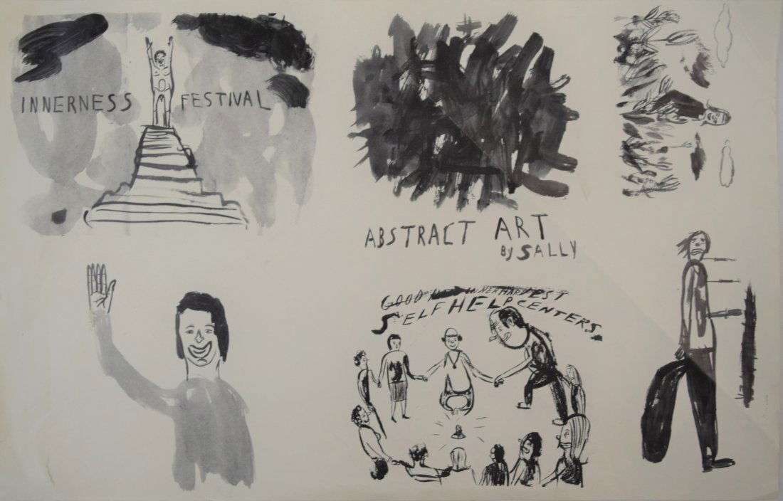 Chris Johanson Art Poster: CHRIS JOHANSON (B. 1968) Poster in black and white 11" x 16"