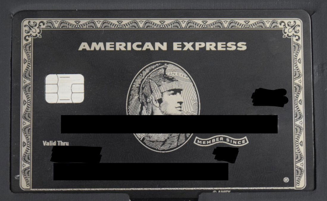 American Express Black Card (Centurion): AMERICAN EXPRESS (21ST CENTURY) Black card, titanium, original, inactive and issued by American Express with original case, booklet.