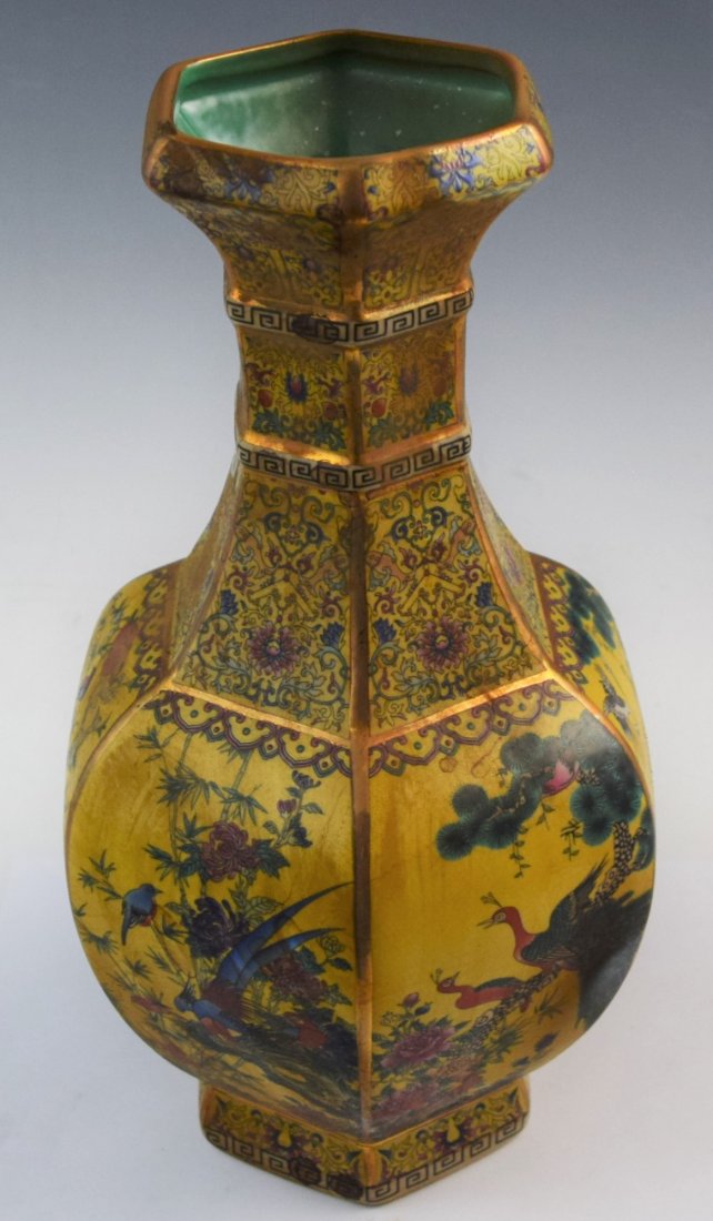 Chinese Yellow Ground Enamel Floral Vase (Christies) (1 of 3)