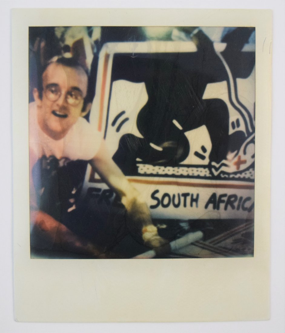 1980s Polaroid of Keith Haring (Free South Africa) (1 of 2)