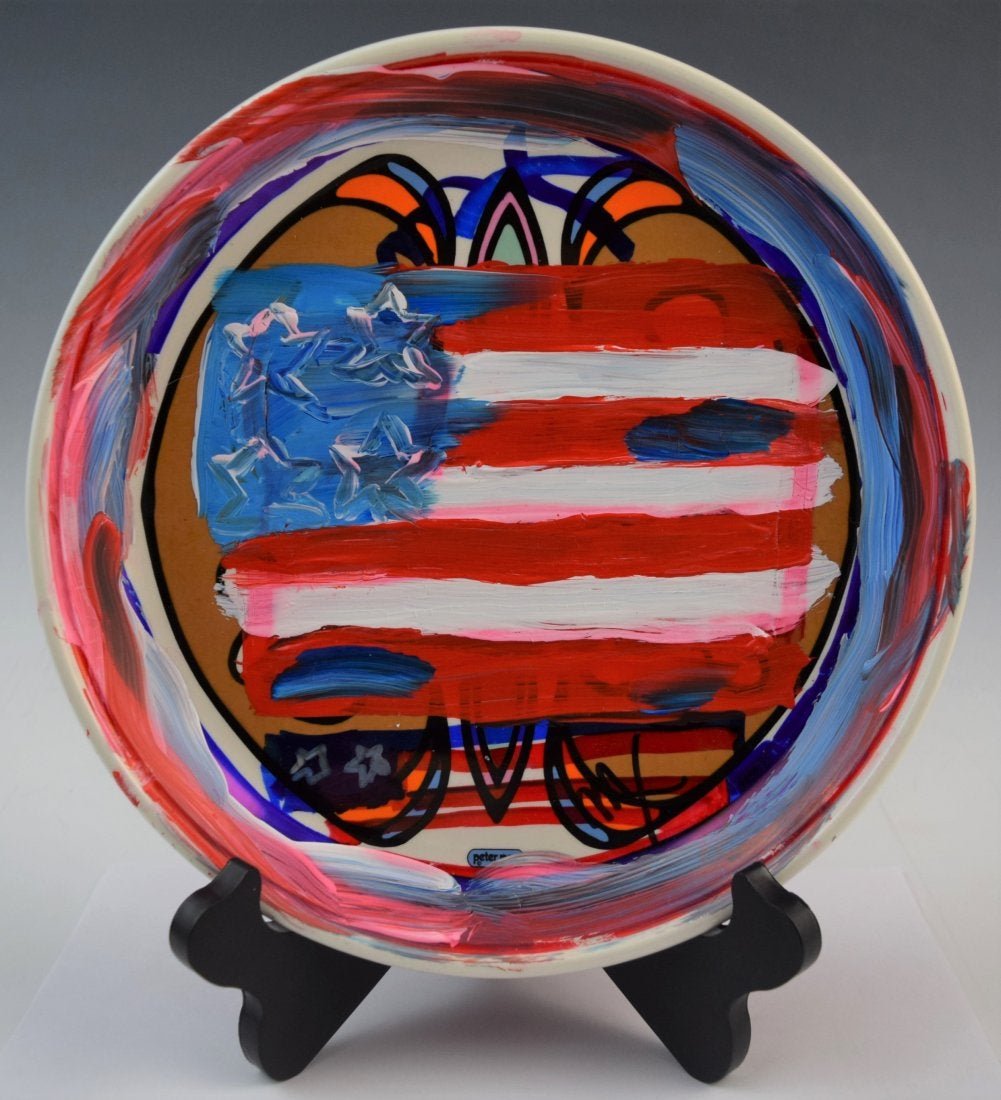 Peter Max - Flag (Acrylic on Ceramic) (1 of 3)