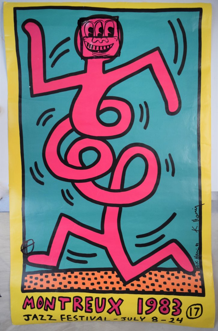 Keith Haring - Montreux Jazz Poster (w/hand drawing) (1 of 4)