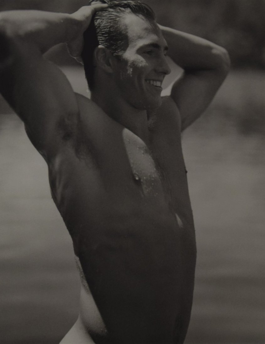 Bruce Weber - John at the campground on Bear Pond, 1989: BRUCE WEBER (b. 1946) John at the campground on Bear Pond, Adirondack Park, 1989 Sheet-fed gravure c. 1990 Printed in United States of America 9 3/8" x 7 1/4"