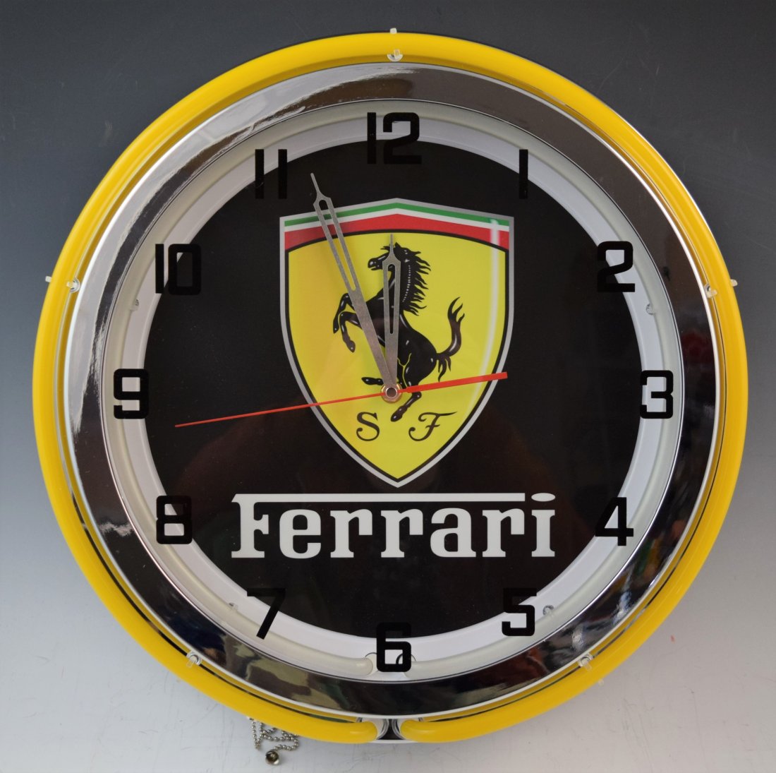 Large Ferrari Dealership Neon Advertisement Clock (1 of 3)