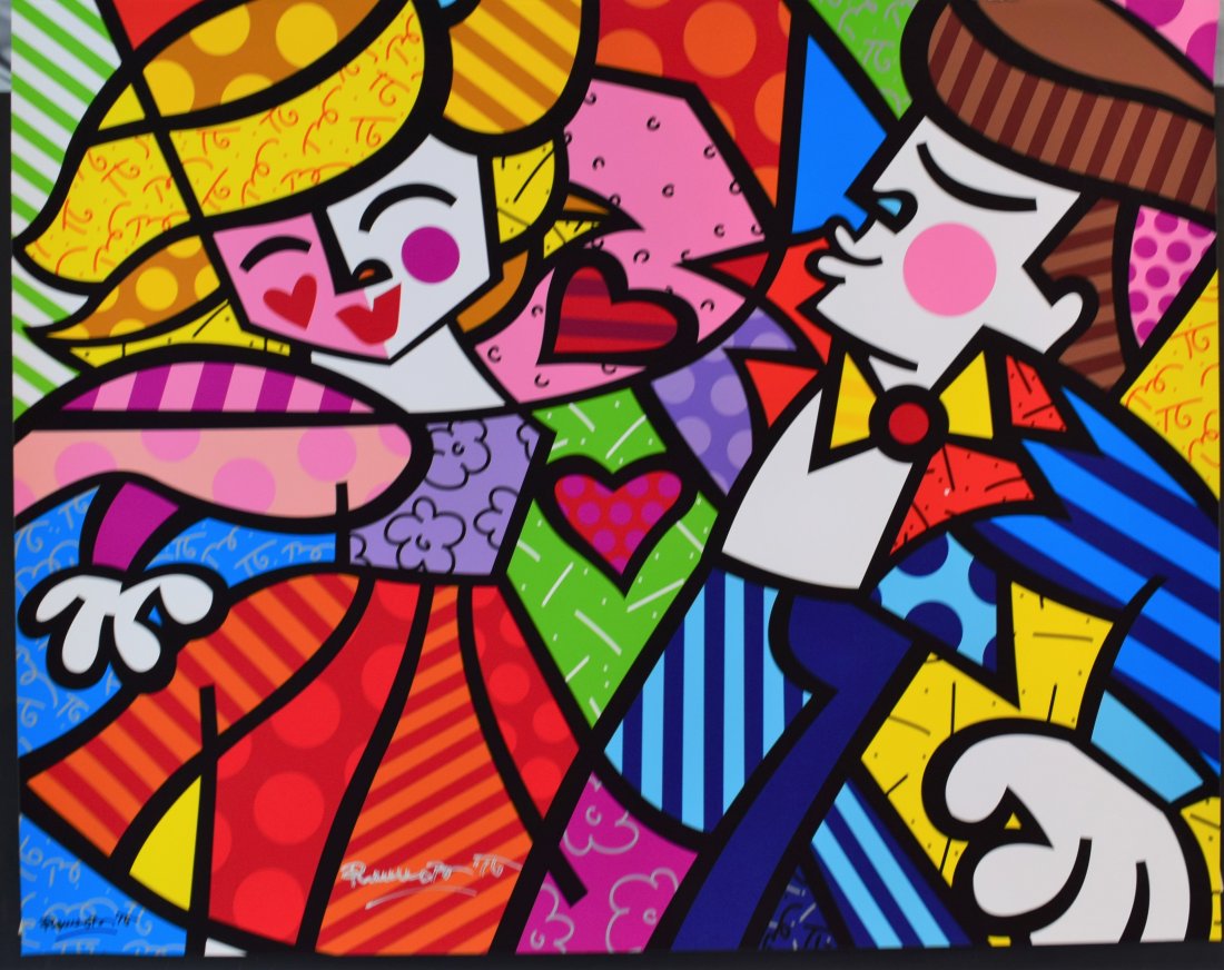 Romero Britto - Two Lovers (signed poster) (1 of 1)
