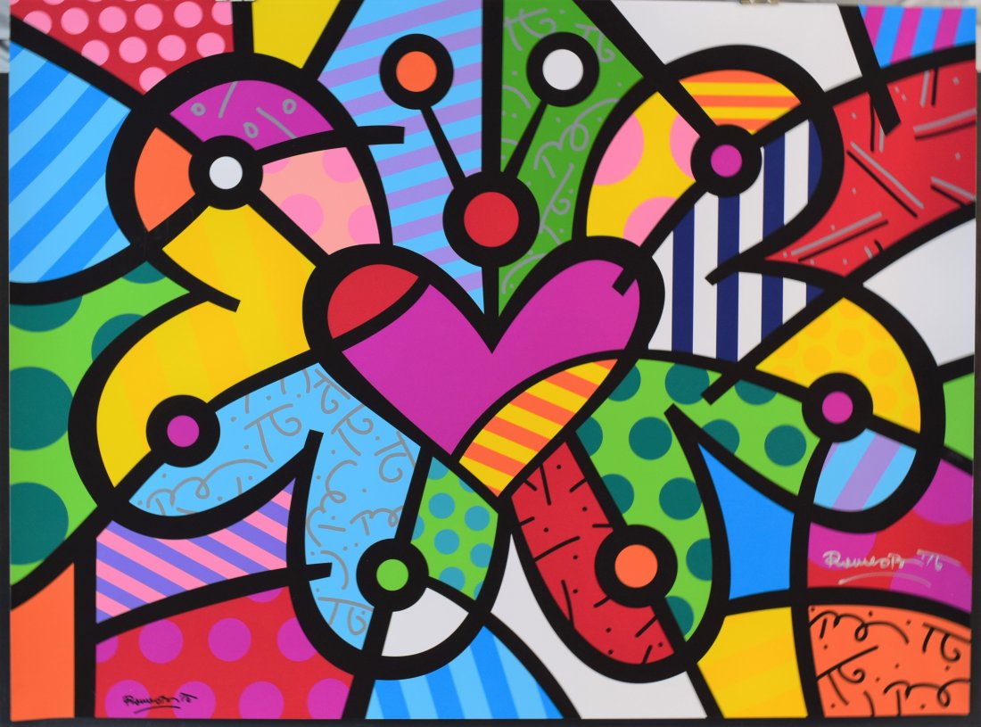 Romero Britto - Butterfly (signed poster) (1 of 1)