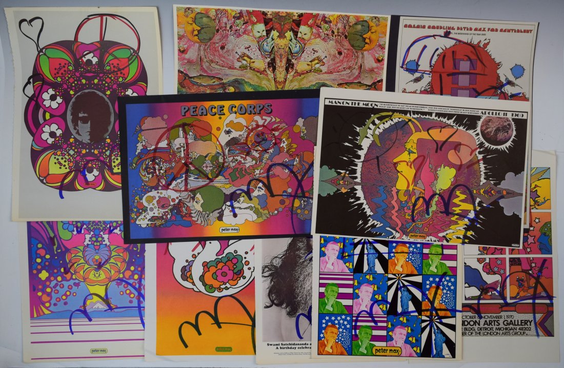 Peter Max - Signed Posters (w/sketches lot of 10) (1 of 3)