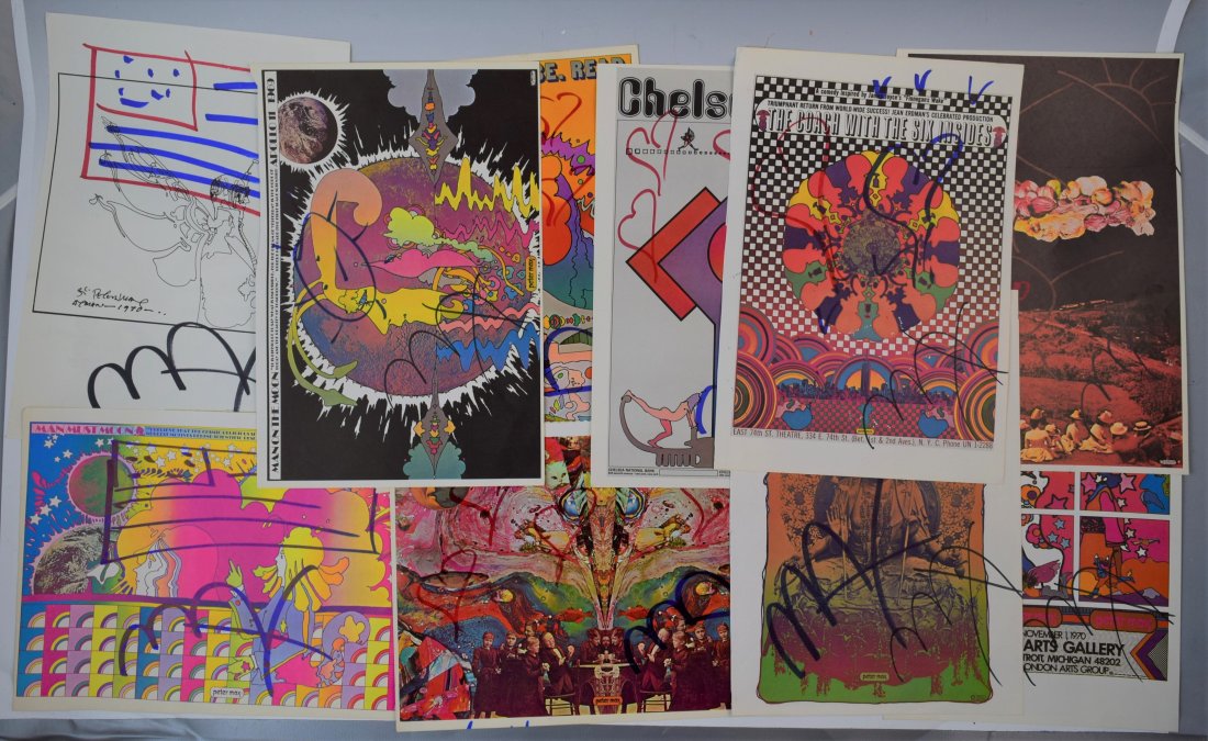 Peter Max - Signed Posters (w/sketches lot of 10) (1 of 3)