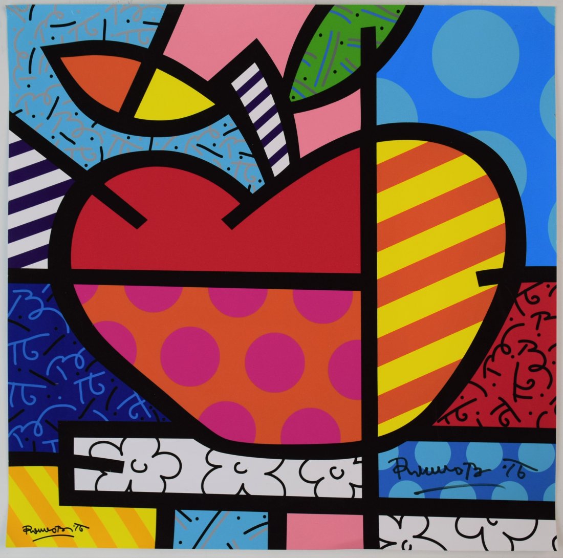 Romero Britto - Apple (signed poster) (1 of 1)