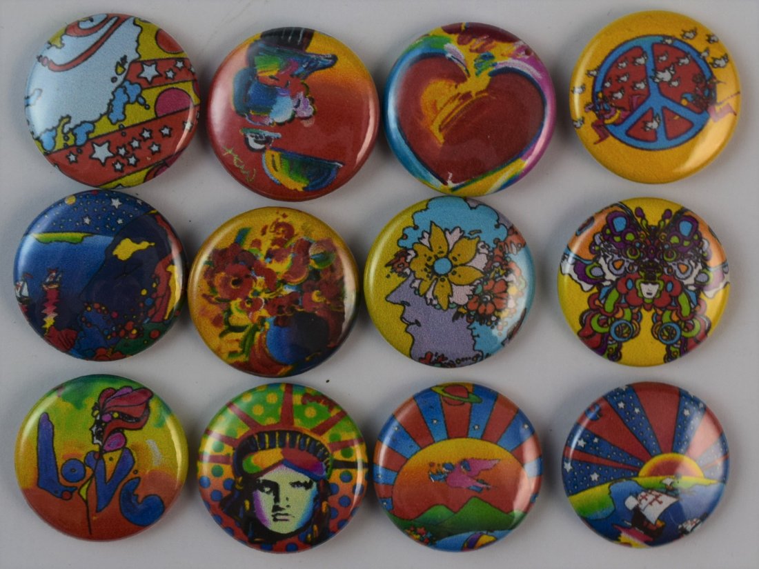 Peter Max - Art Buttons (Lot of 12) (1 of 1)