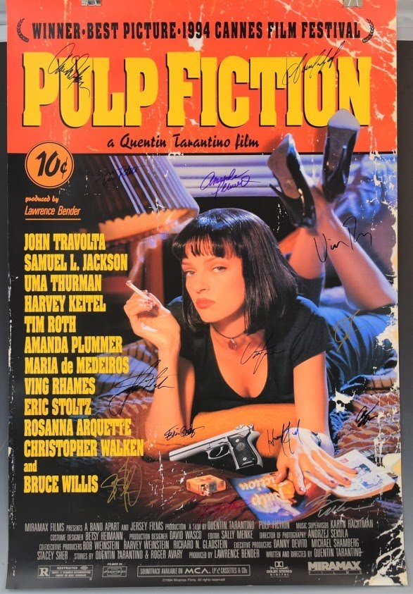 Pulp Fiction Cast Signed Movie Poster (1 of 4)