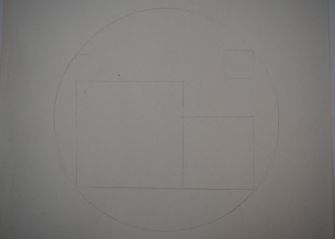 Robert Mangold - Attic Series (Pencil Drawing): ROBERT MANGOLD (B. 1937) A preliminary draft for the Attic Series Pencil on paper 12" x 11 7/8" Signed left side