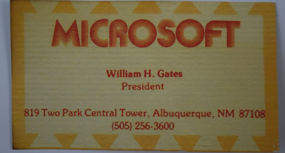 Bill Gates First Microsoft Business Card (1 of 1)