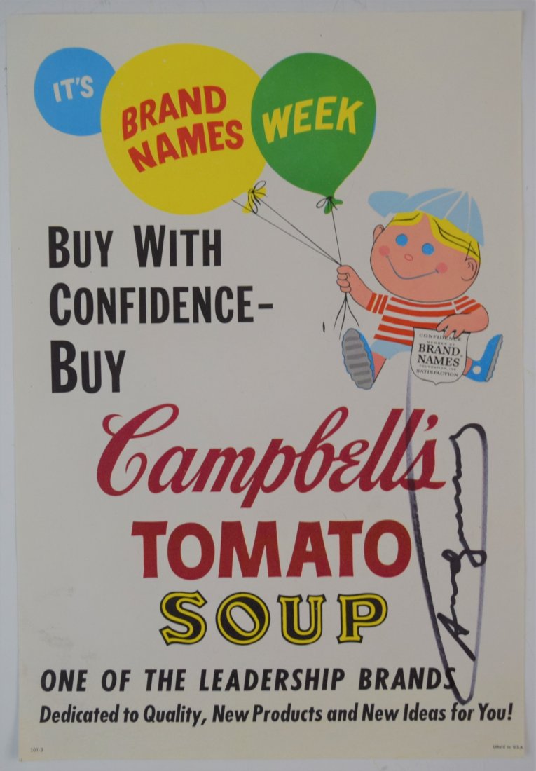 Andy Warhol - Campbells Soup Poster (Signed) (1 of 2)