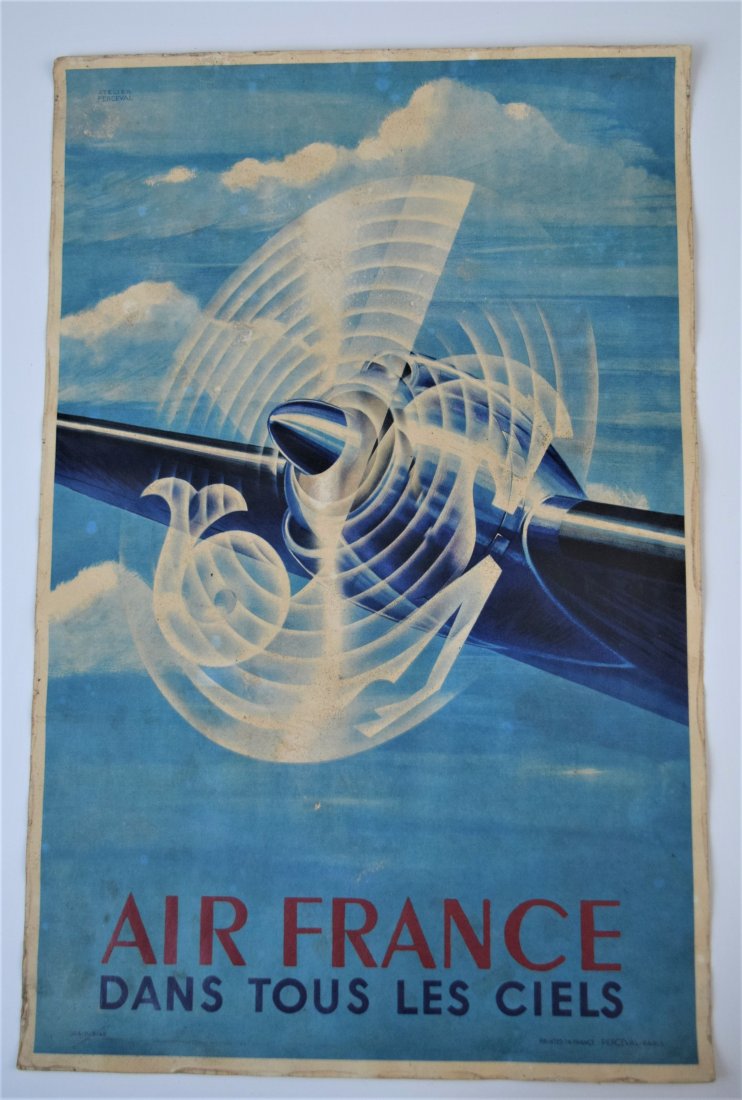 Air France "Dans Tous Les Ciels" Vintage Lithograph (1 of 5)