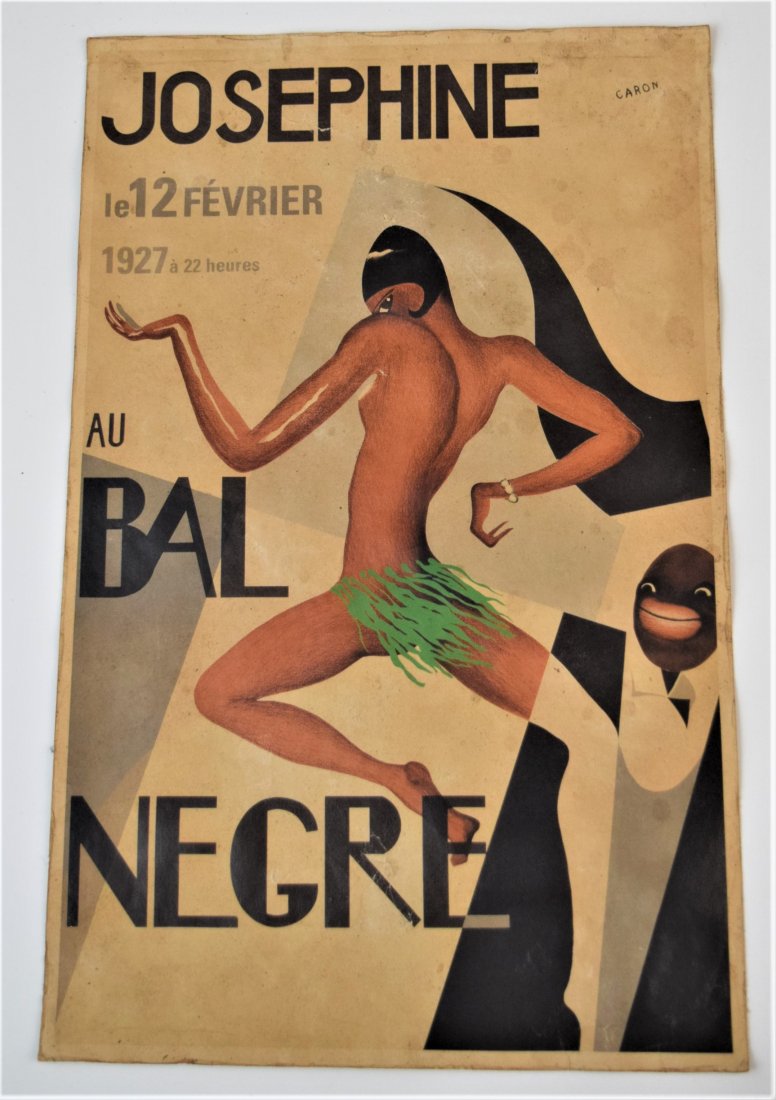 Caron "Josephine Au Bal Negre" Vintage Lithograph: FRANCE (20TH CENTURY) Vintage lithograph titled "Josephine Au Bal Negre" originally designed by Caron 16 1/2" x 10 1/2"