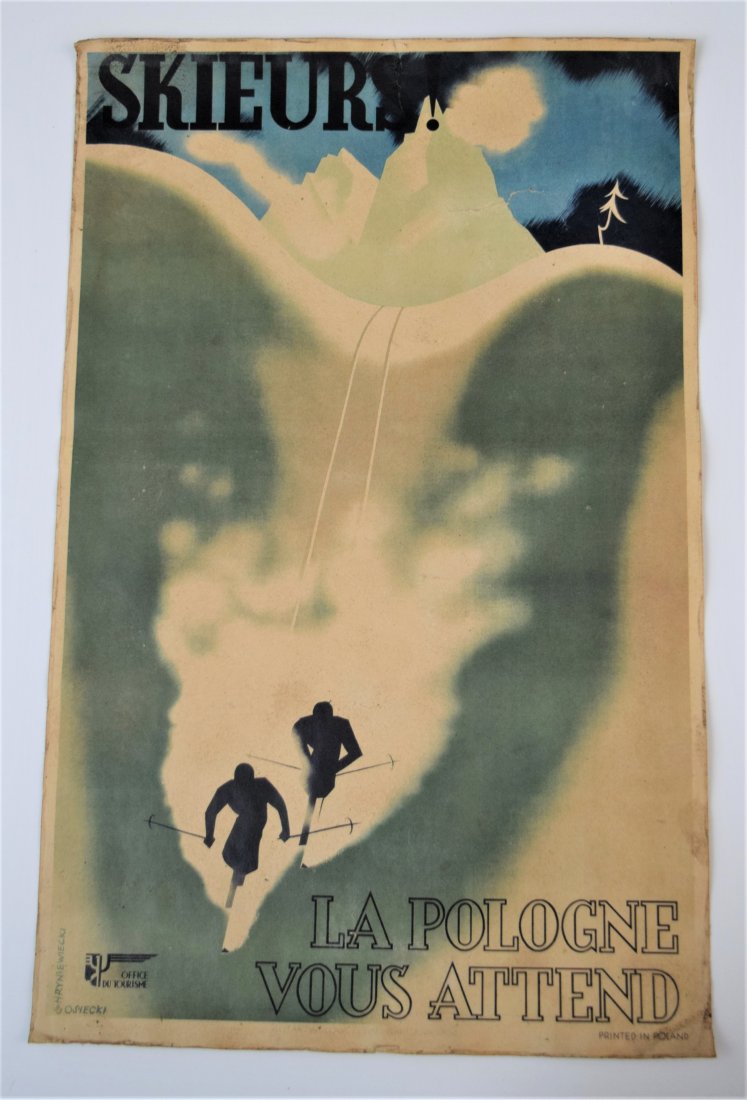 Osiecki Hryniewiecki "La Pologne Vous Attend" Vtg Litho (1 of 4)