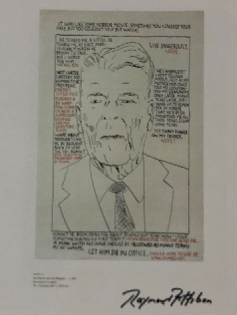 Raymond Pettibon - Reagan Book Page (Hand Signed) (1 of 2)