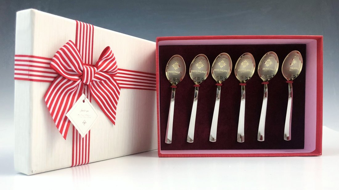 Patek Philippe Spoons: PATEK PHILIPPE (SWISS) Spoons for Patek Philippe; each: 5 1/4" in length
