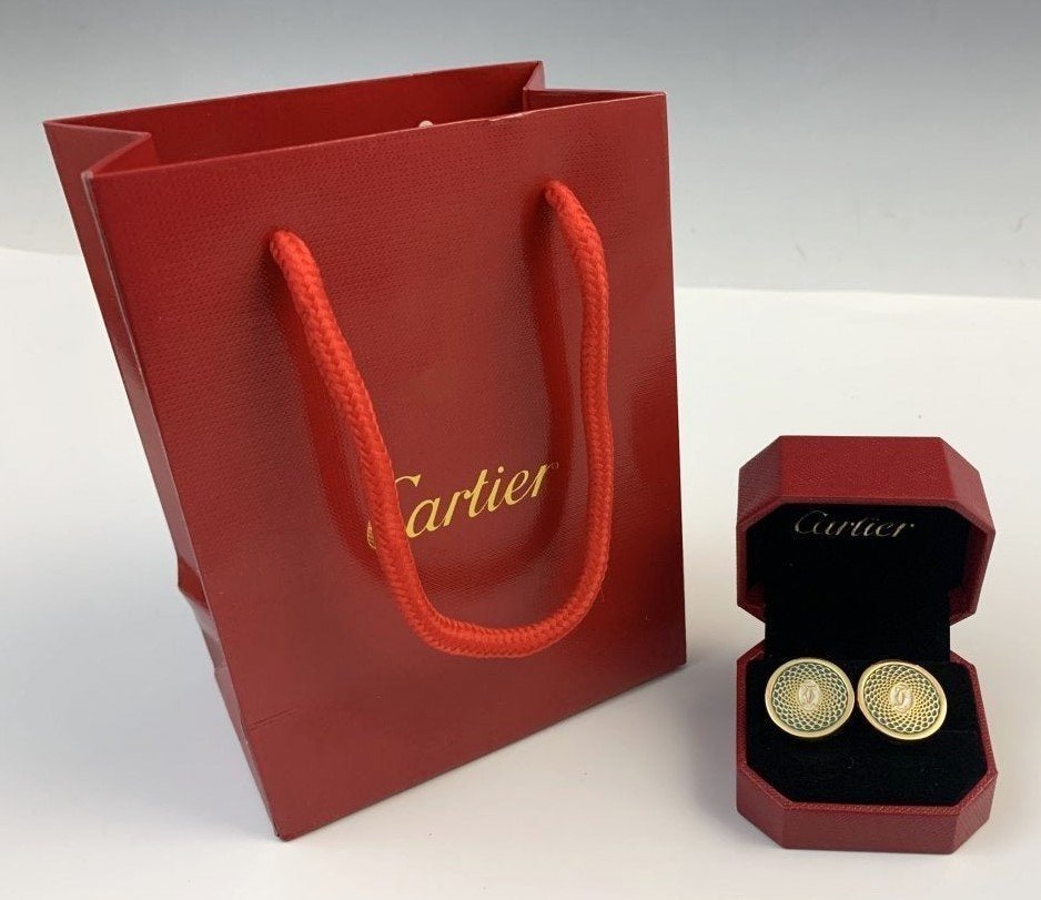 Cartier Cufflinks with box and bag (1 of 6)