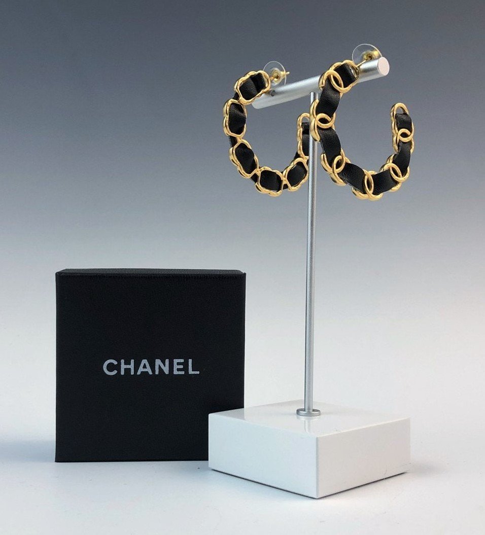 Chanel CC Chain Hoop Earrings (1 of 5)