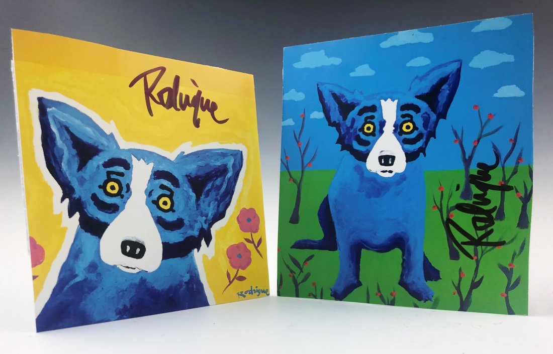 George Rodrigue - Pair of Blue Dog Prints (Hand Signed) (1 of 3)