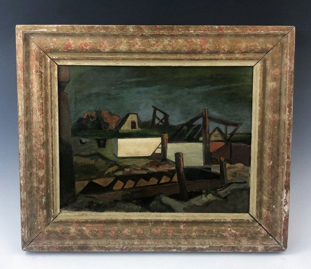 Reginald Marsh Exhibited Oil on Canvas Painting (1 of 10)