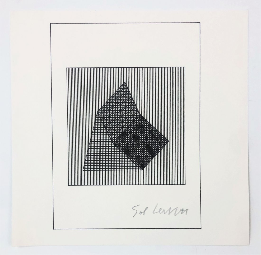Sol Lewitt - Untitled, Geometric Lithograph (Signed) (1 of 2)