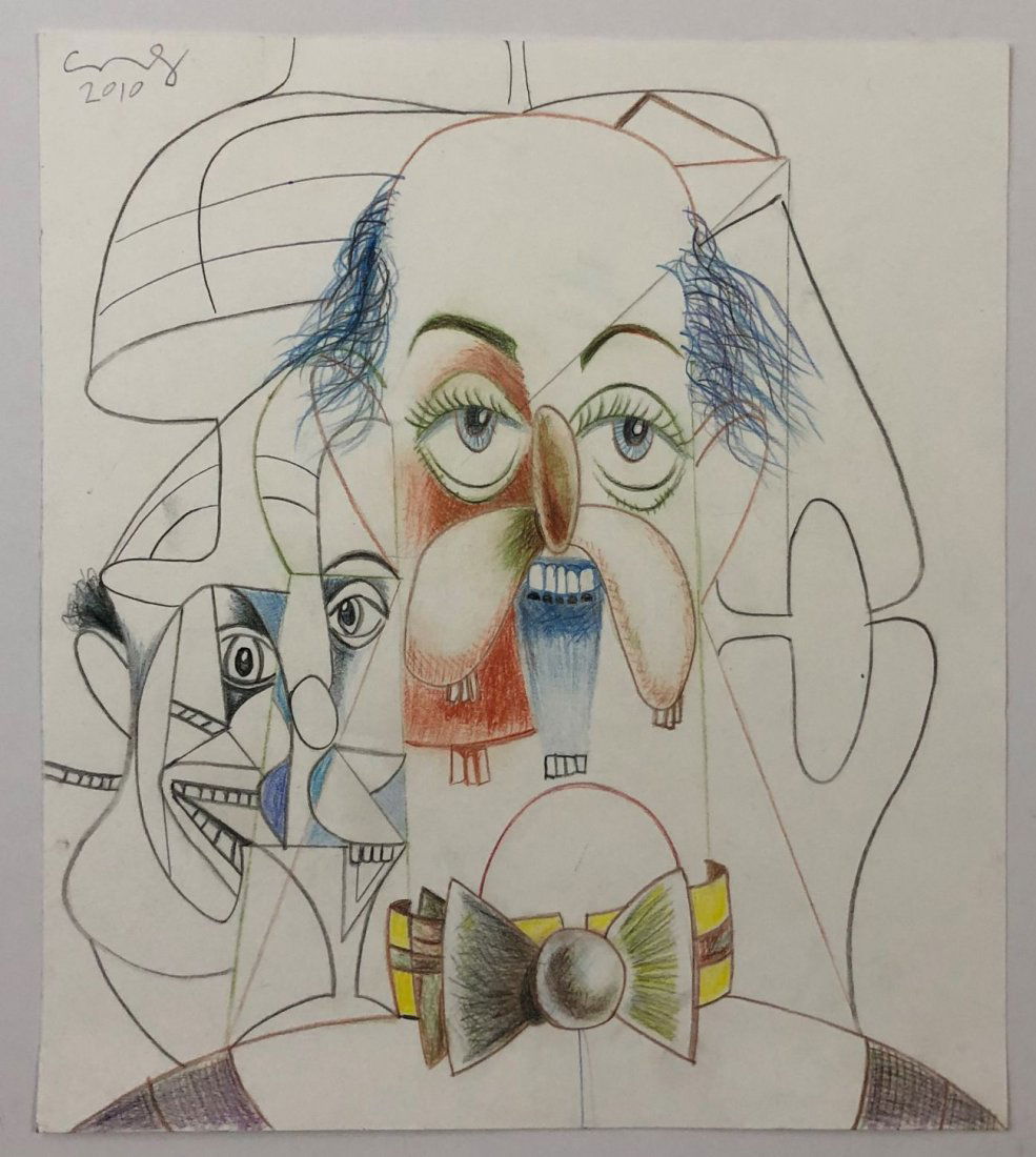 George Condo - Banker, Colored Pencil on Paper 2010 (1 of 13)