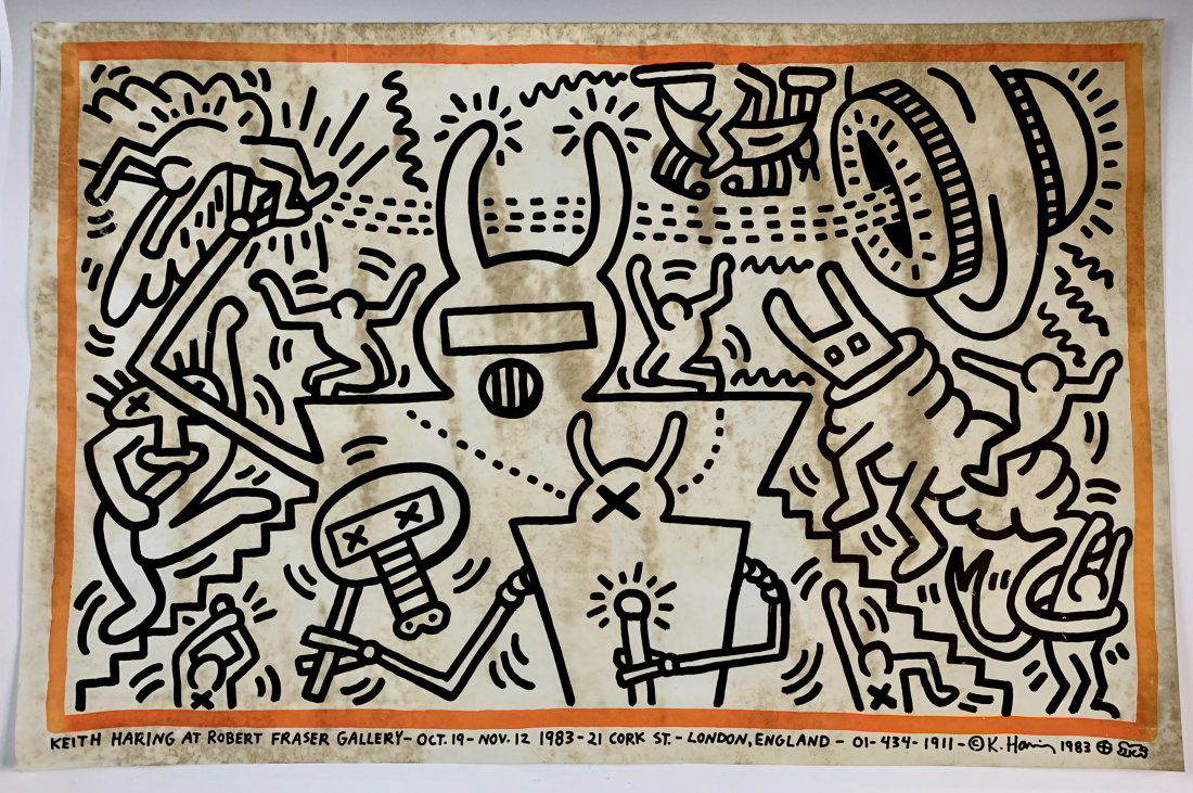 Keith Haring - Robert Fraser Gallery Offset Lithograph (1 of 8)
