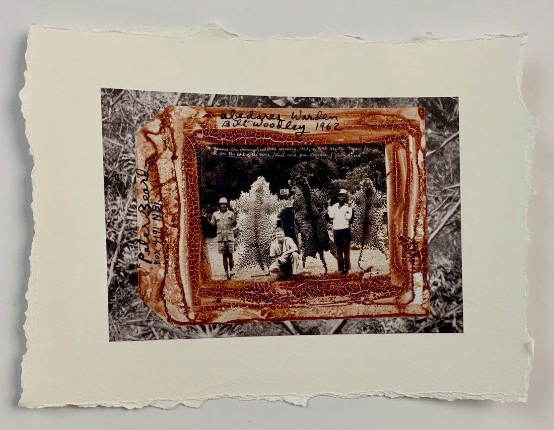 Peter Beard - Aberdare Warden Bill Woodley, Kenya, 1963: PETER BEARD (1938-2020) Aberdare Warden Bill Woodley, Nyeri, Kenya, 1963 Photo-litho on deckle edge paper 8 1/2" x 11 1/2" sheet; image: 5 5/8" x 8 1/4"